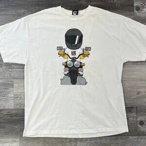 Vintage Y2k head Apparel Eat Sleep Race Mens XL Single Stitch T-Shirt Motorcycle